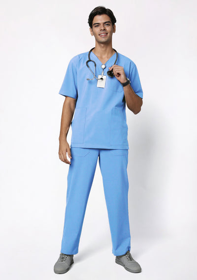 Ecoflex Men's V-Neck (Ceil Blue) Active Scrub