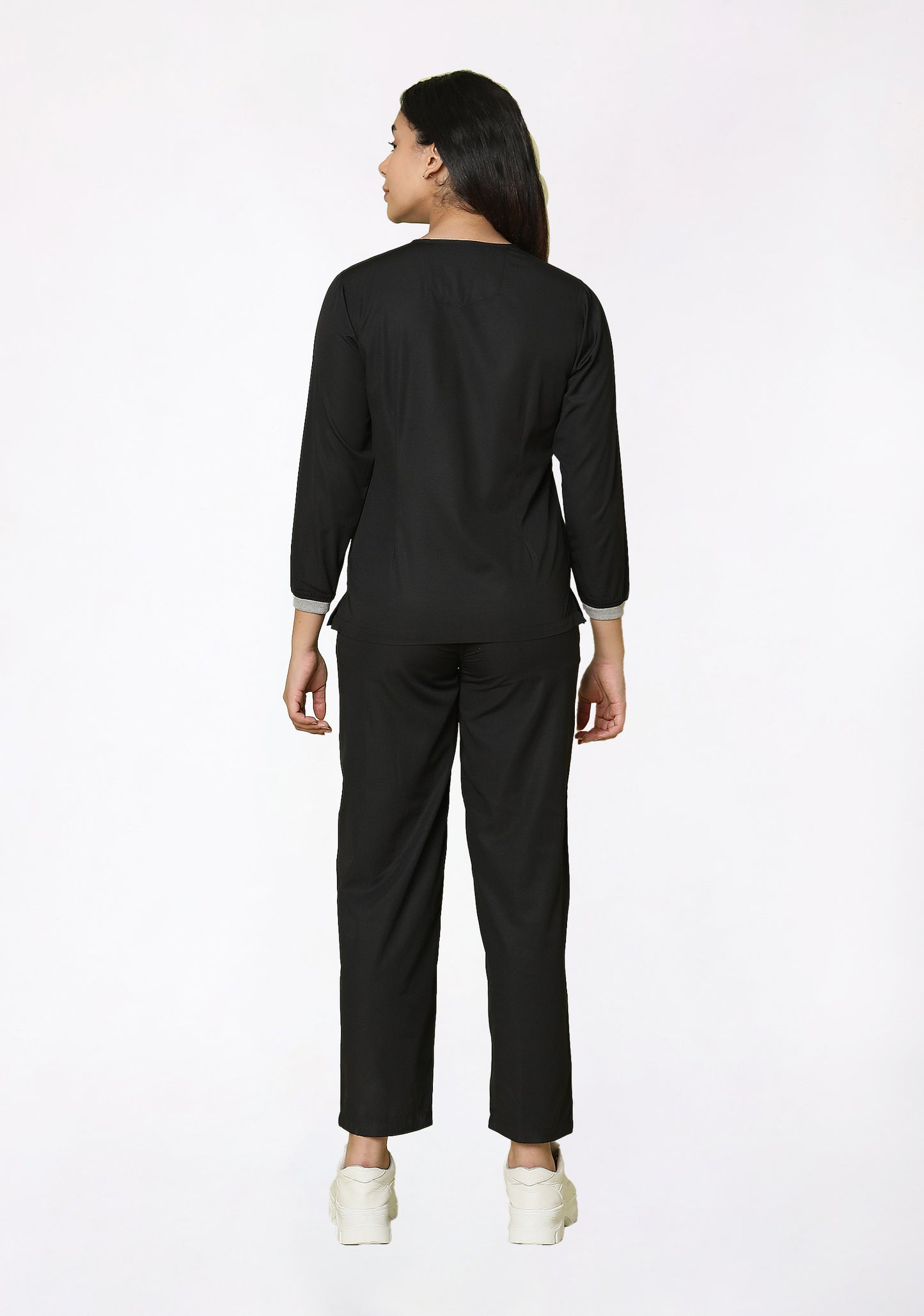 Classic Women's Longsleeves (Black) Scrub