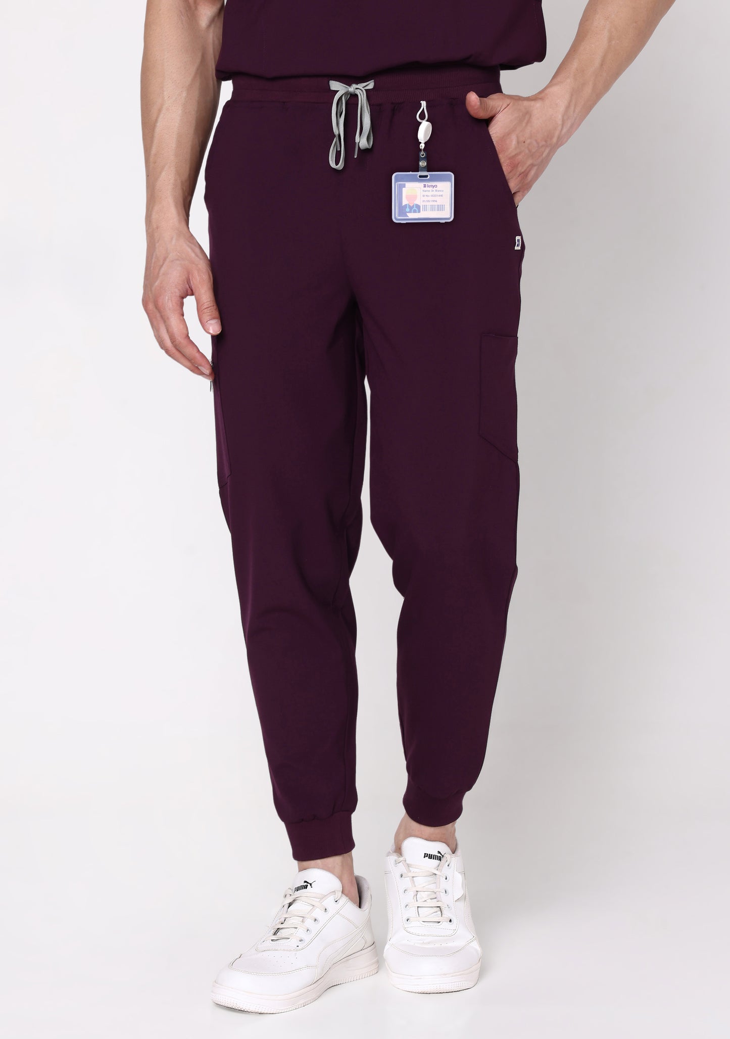 Ecoflex Men's Mandarin Collar (Wine) Scrubs