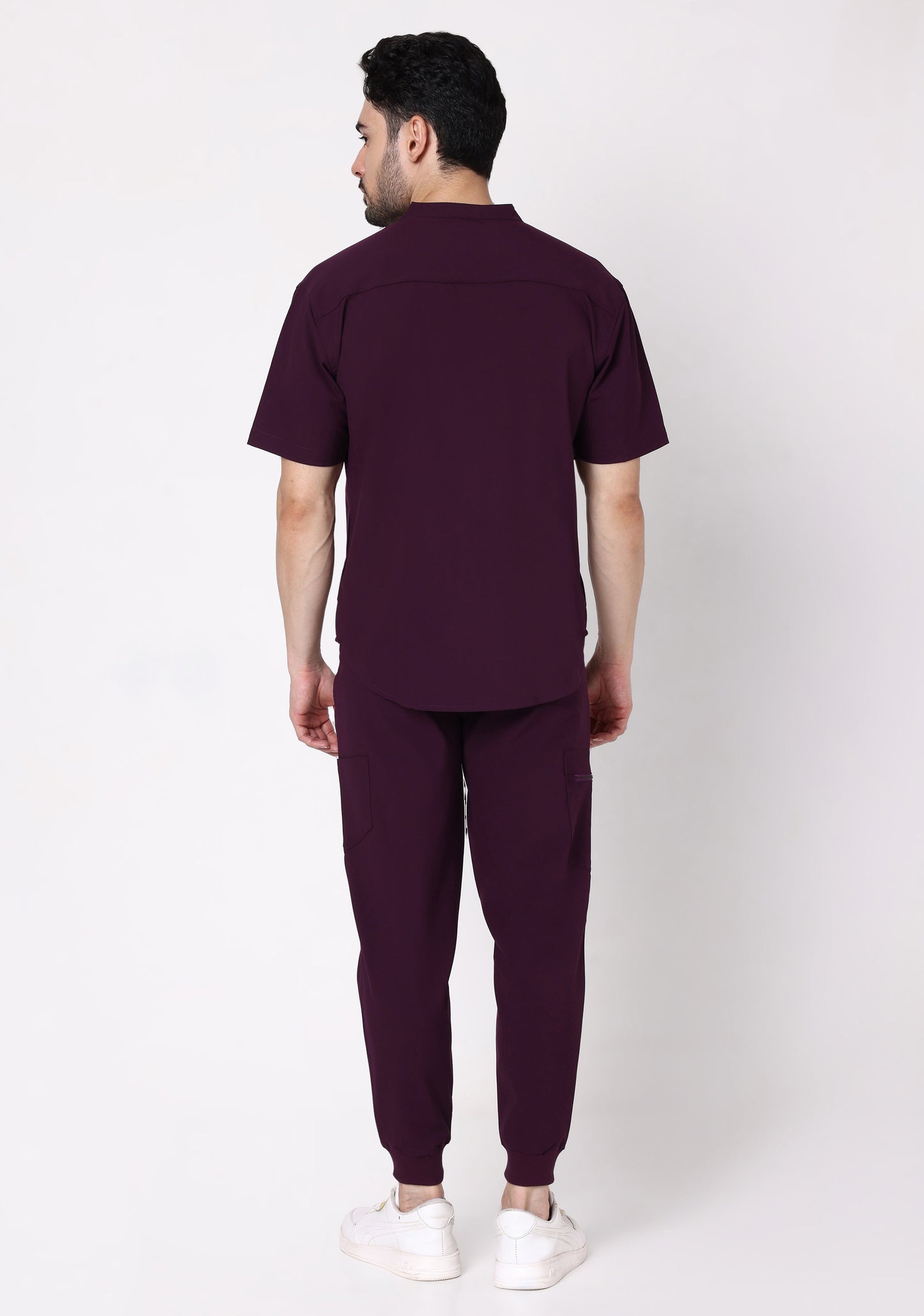 Ecoflex Men's Mandarin Collar (Wine) Scrubs