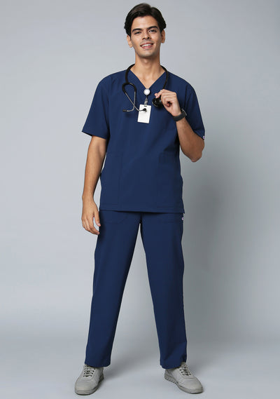 Men's V-Neck (Navy Blue) Active Scrub