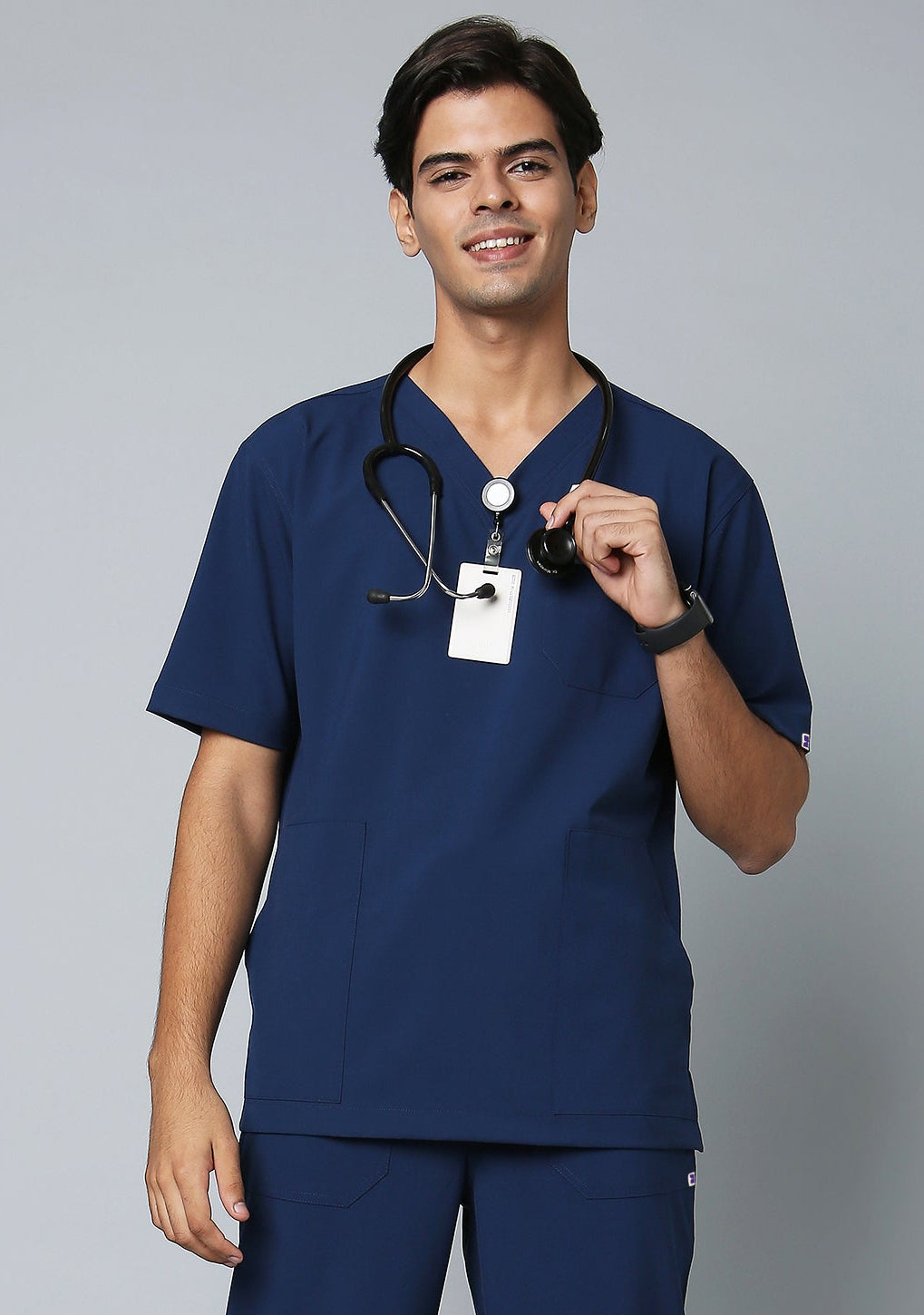 Ecoflex Men's 3 Pocket (Navy Blue) Scrub Top