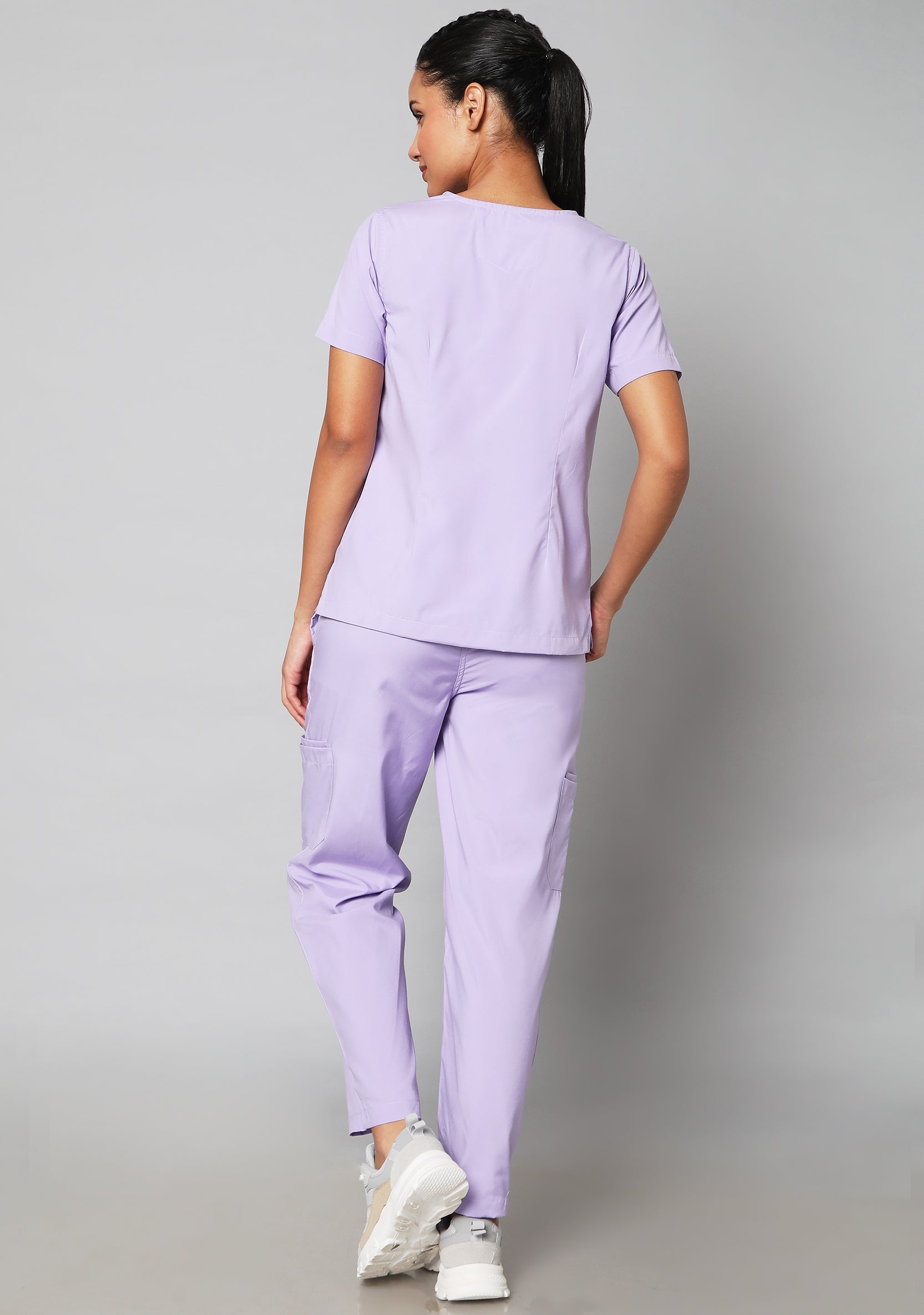 Classic Women's 10 Pocket (Pastel Lilac) Plus Size Scrub