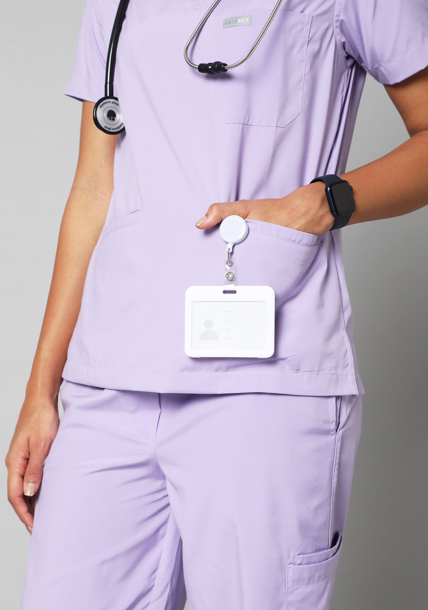 Classic Women's 10 Pocket (Pastel Lilac) Plus Size Scrub