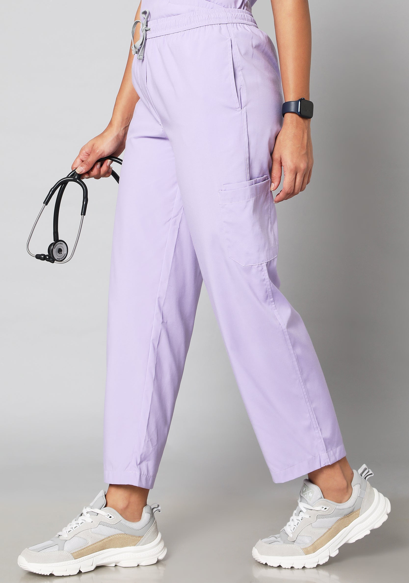 Classic Women's 10 Pocket (Pastel Lilac) Plus Size Scrub