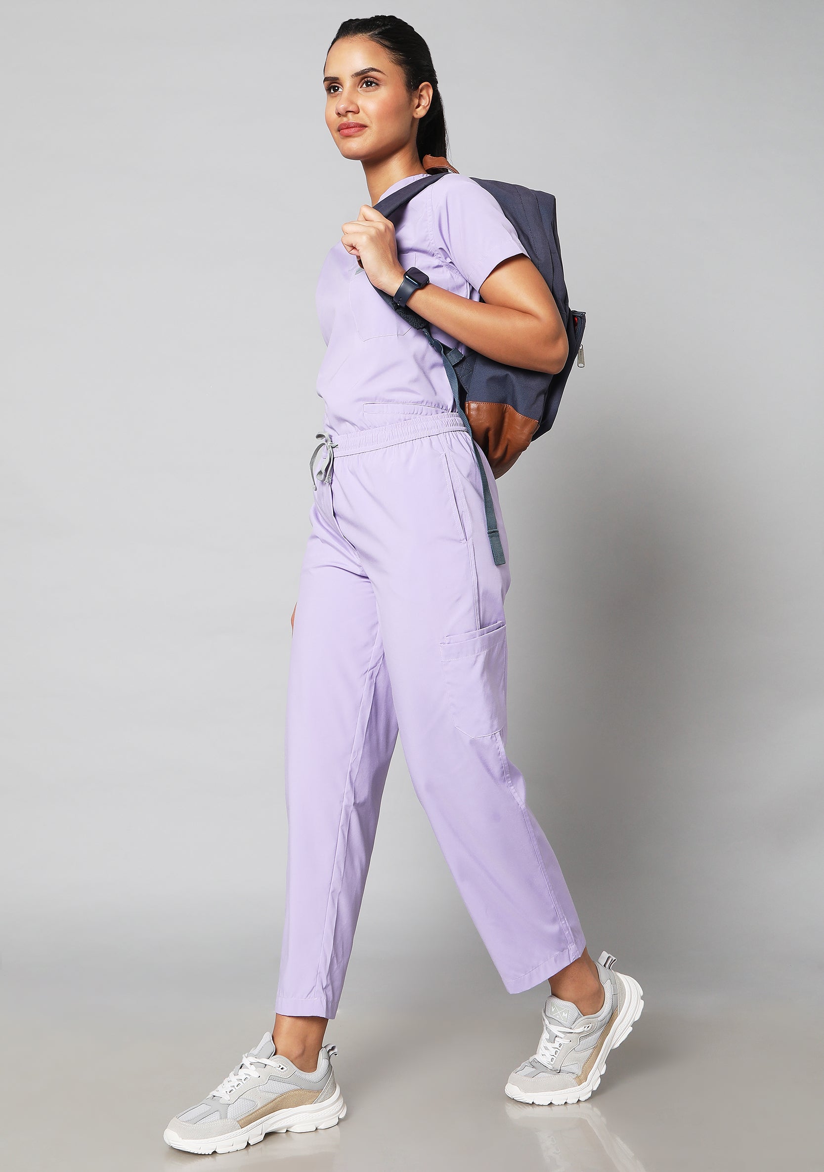 Classic Women's 10 Pocket (Pastel Lilac) Plus Size Scrub
