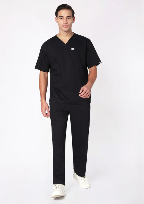 Ecoflex Men's V-Neck (Black) Scrub