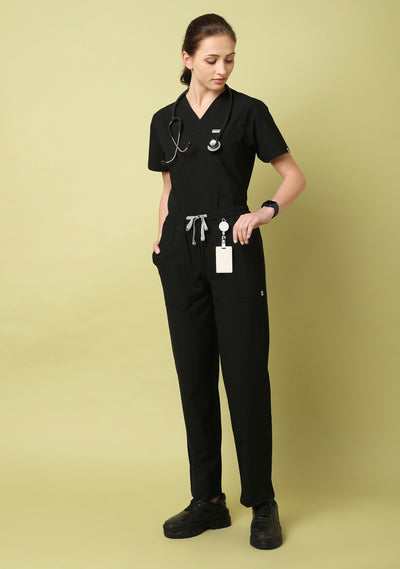 Women's V-Neck (Black) New Gen Scrub