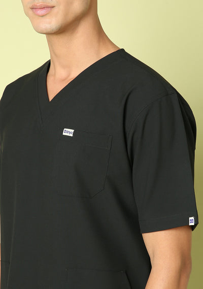 Men's V-Neck (Black) Active Scrub