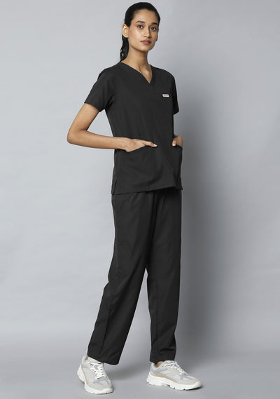 Classic Women's 10 Pocket (Black) Scrub