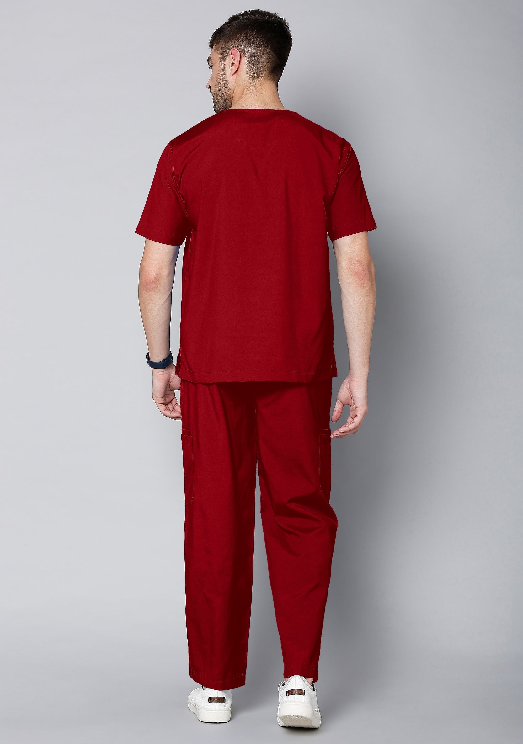 Classic Men's 10 Pocket (Maroon) Plus Size Scrub