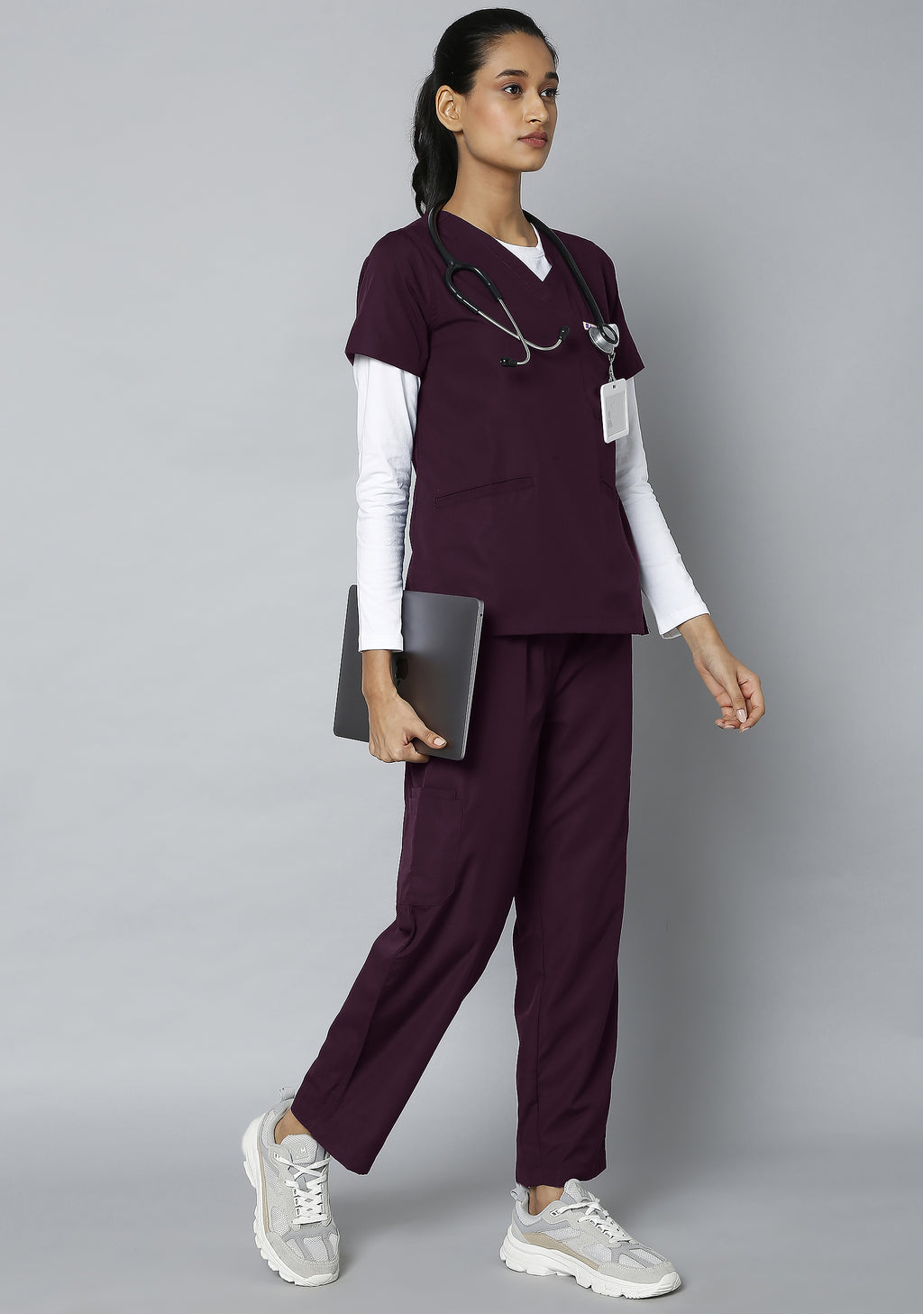 Classic Women's 10 Pocket (Wine) Scrub