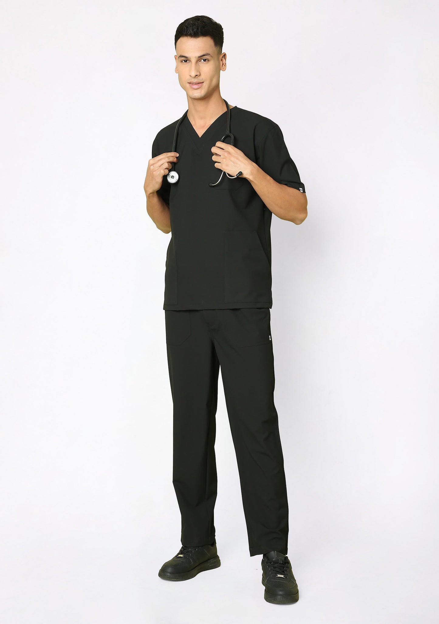 Ecoflex Men's V-Neck (Black) Active Scrub