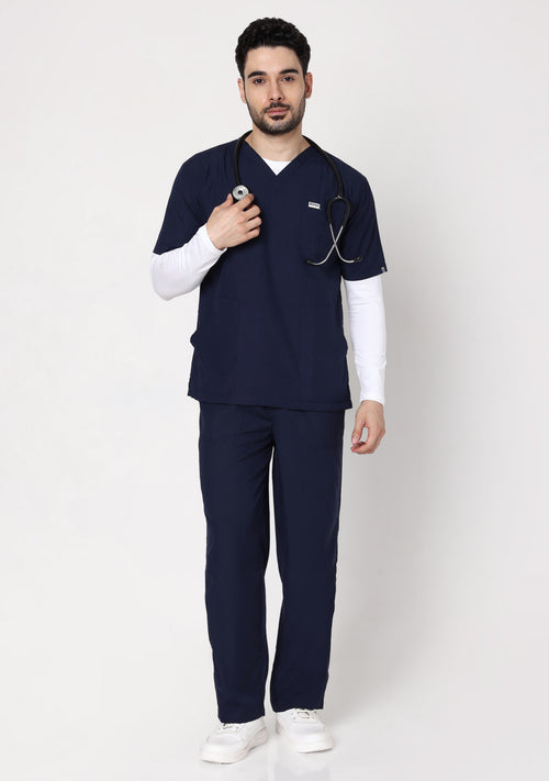 Classic Men's V-Neck (Navy) Scrub