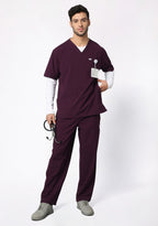 ecoflex™ Men's V-Neck (Wine) Plus Size Scrub