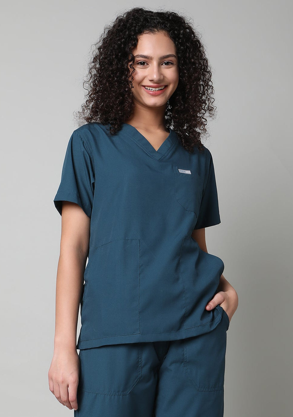 Classic Women's 3-Pocket (Forest Green) Scrub Top
