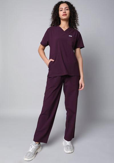 Women's V-Neck (Wine) New Gen Scrub