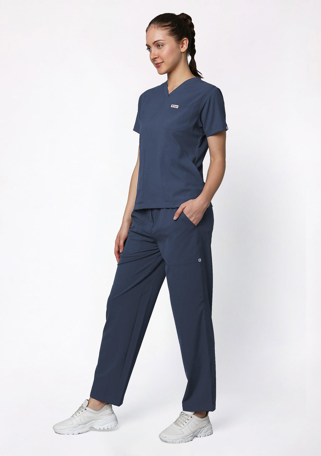 ecoflex™ Women's V-Neck (Steel Grey) Scrub.
