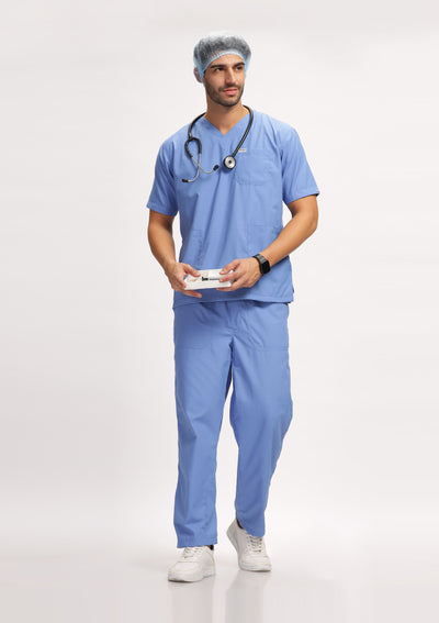 Classic Men's V-Neck (Ceil Blue) Scrub