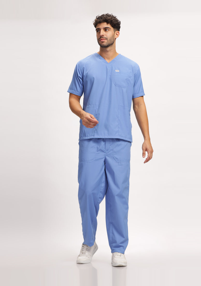 Classic Men's V-Neck (Ceil Blue) Scrub