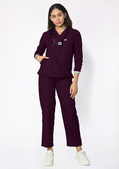 Women's Longsleeves (Wine) Scrub