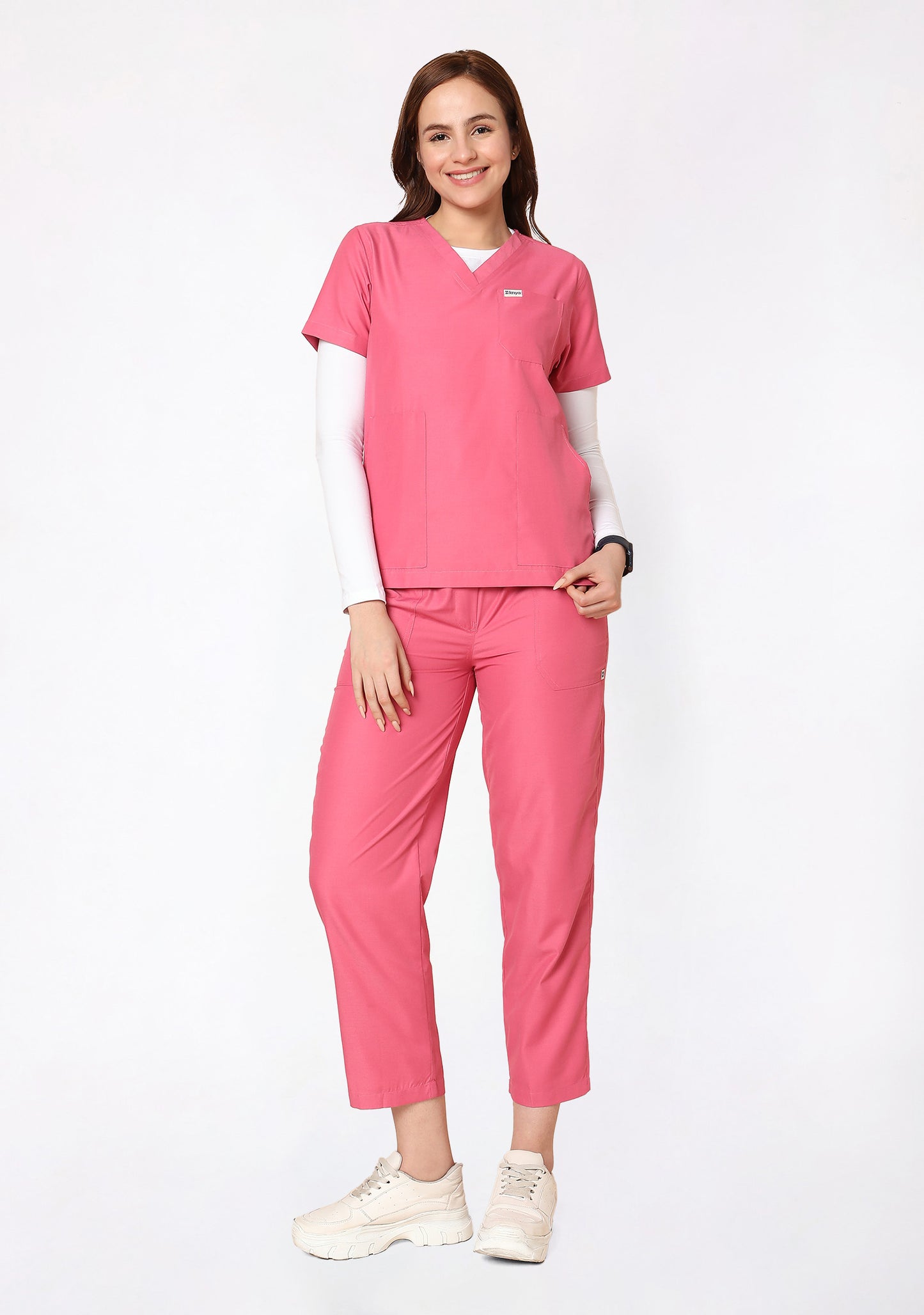 Classic Women's V-Neck (Hot Pink) Scrub