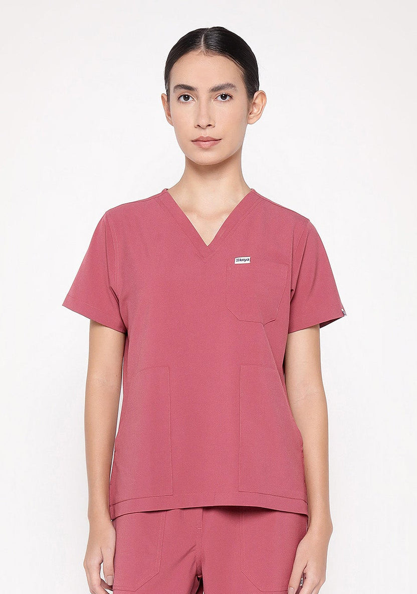 ecoflex Women's 3-Pocket (Mauve) Scrub Top - Alkem