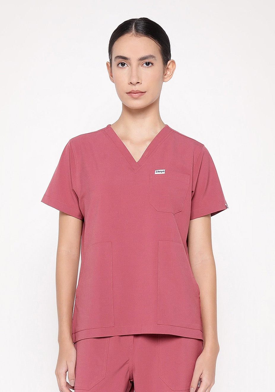 ecoflex Women's 3-Pocket (Mauve) Scrub Top