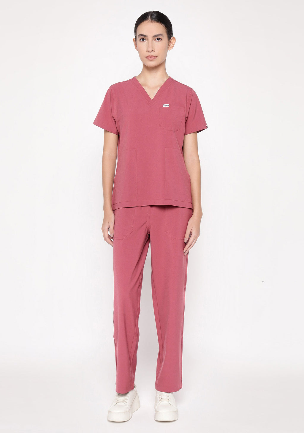 ecoflex™ Women's V-Neck (Mauve) Scrub.