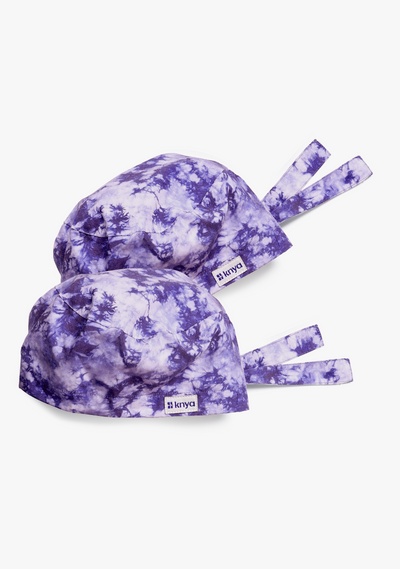 Printed Unisex (Tie & Dye Purple) Scrub Cap - Pack of 2