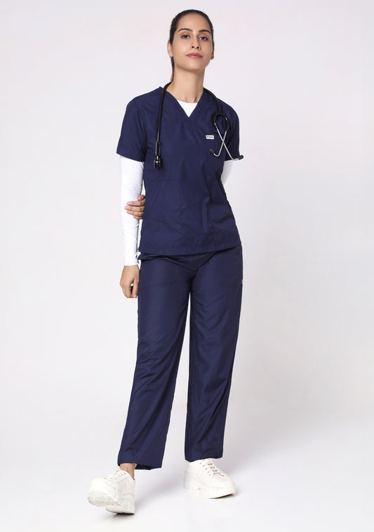 Women's V-neck (Navy Blue) New Gen Scrub - Bundle Set