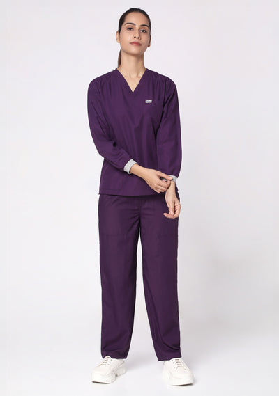 Classic Women's Longsleeves (Wine) Scrub