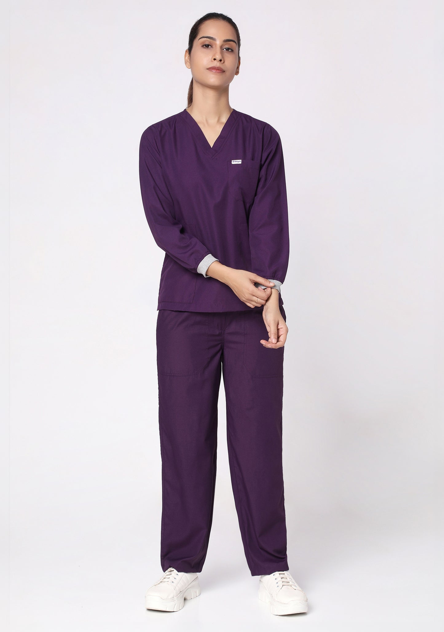 Classic Women's Longsleeves (Wine) Scrub