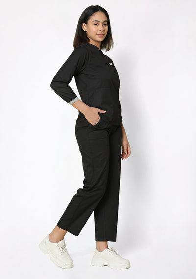 Classic Women's Longsleeves (Black) Scrub