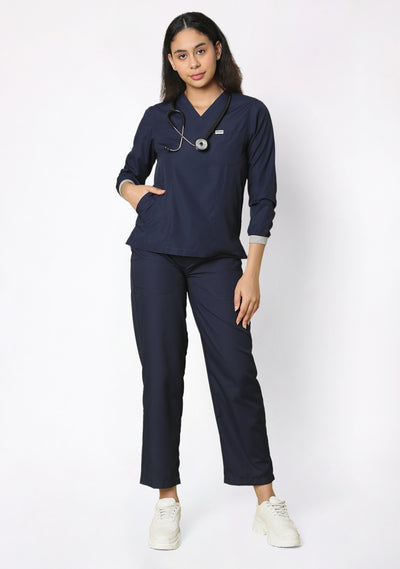 Classic Women's Longsleeves (Navy) Scrub