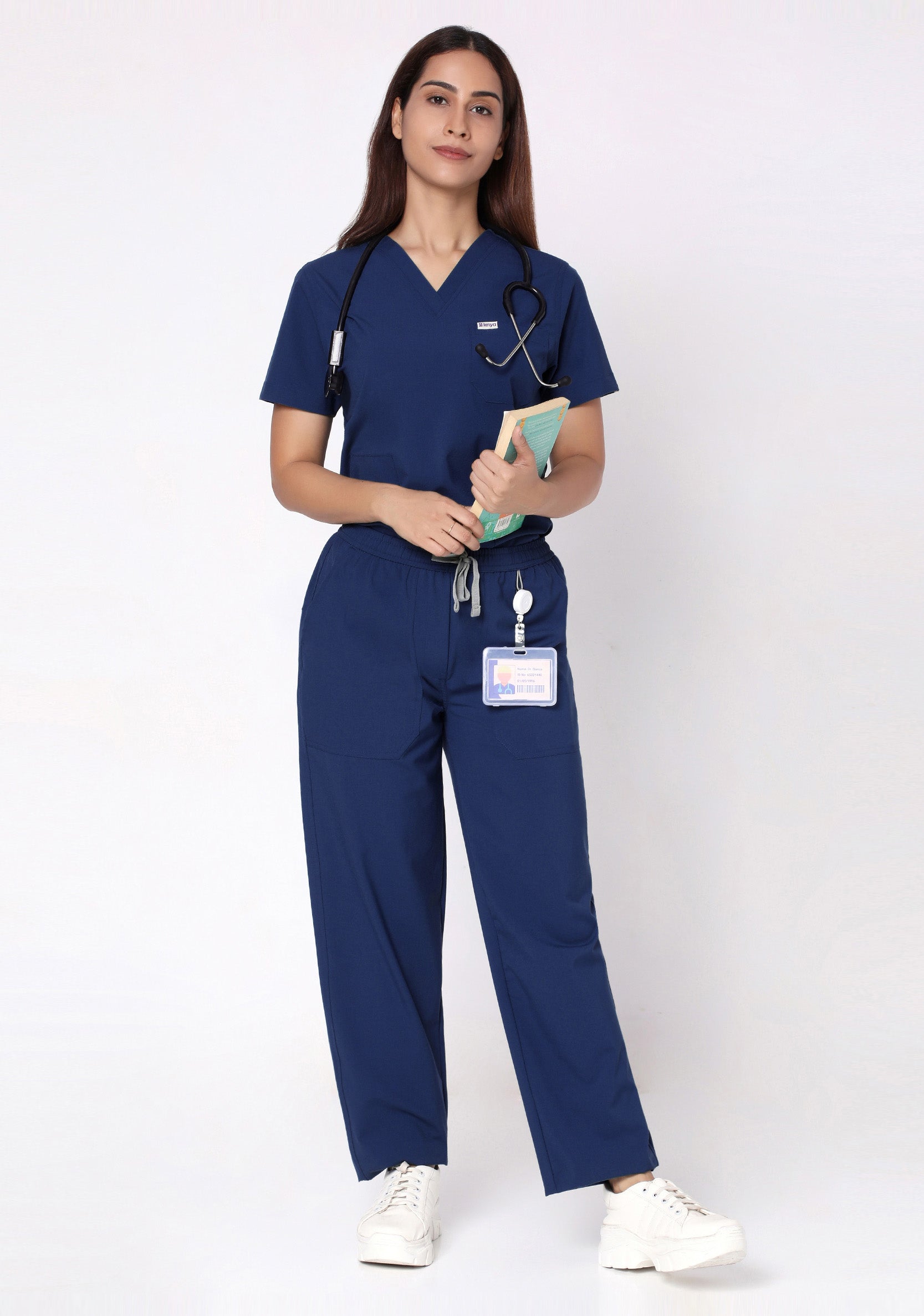 ecoflex™ Women's V-Neck (Navy) Plus Size Scrub