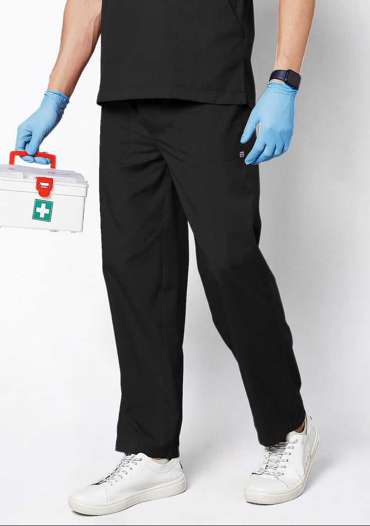 Classic Plus Size Men's 2-Pocket (Black) Scrub Bottom