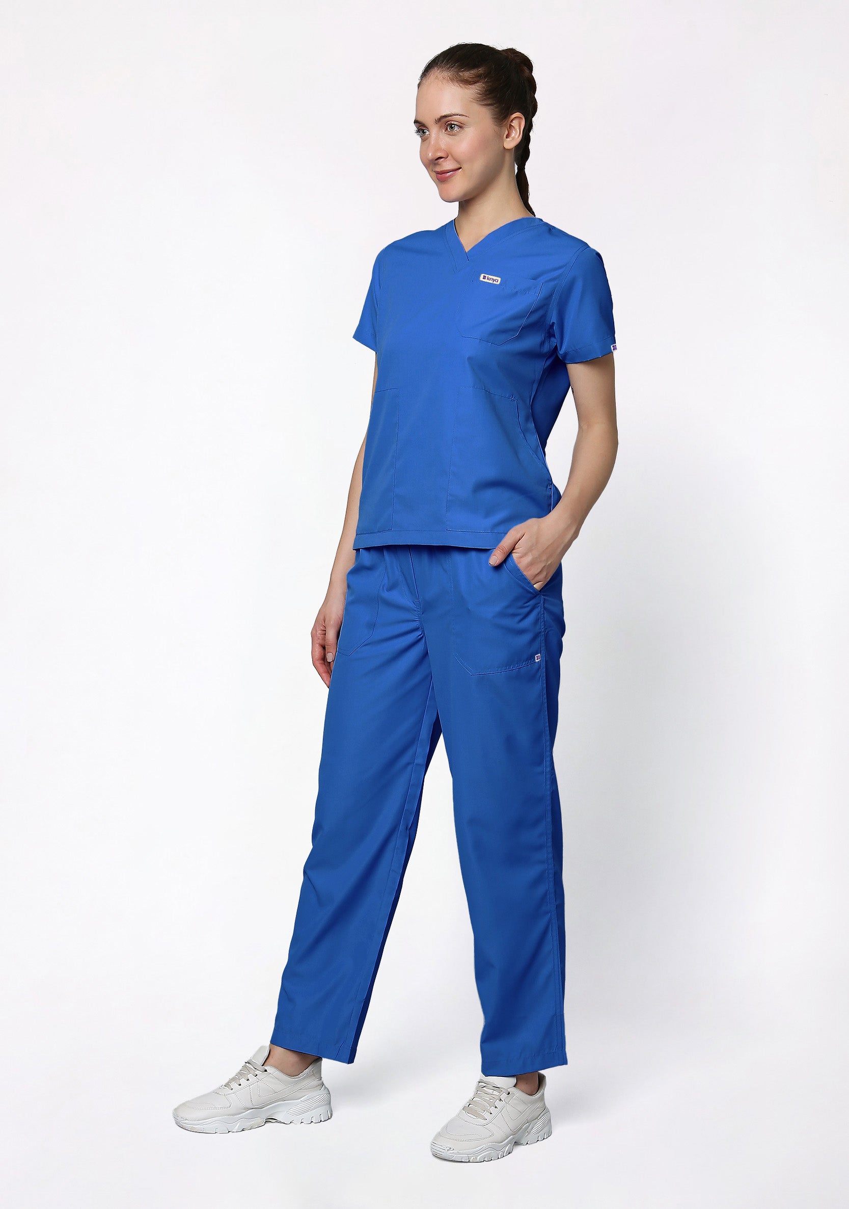 Classic Women's V-Neck (Galaxy Blue) Scrub