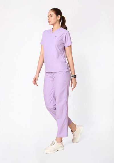 Classic Women's V-Neck (Pastel Lilac) Plus Size Scrub