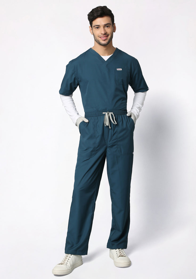 Classic Men's V-Neck (Forest Green) Scrub