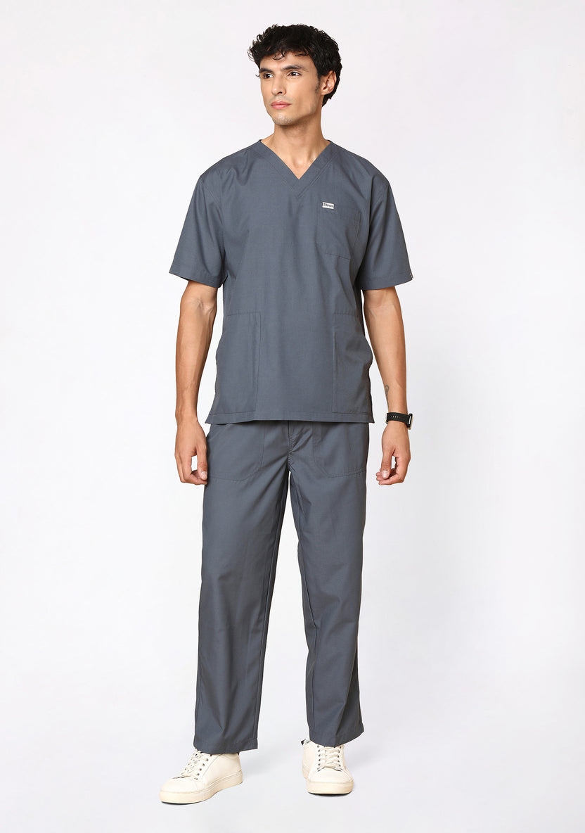 Classic Men's V-Neck (Heather grey) Scrub