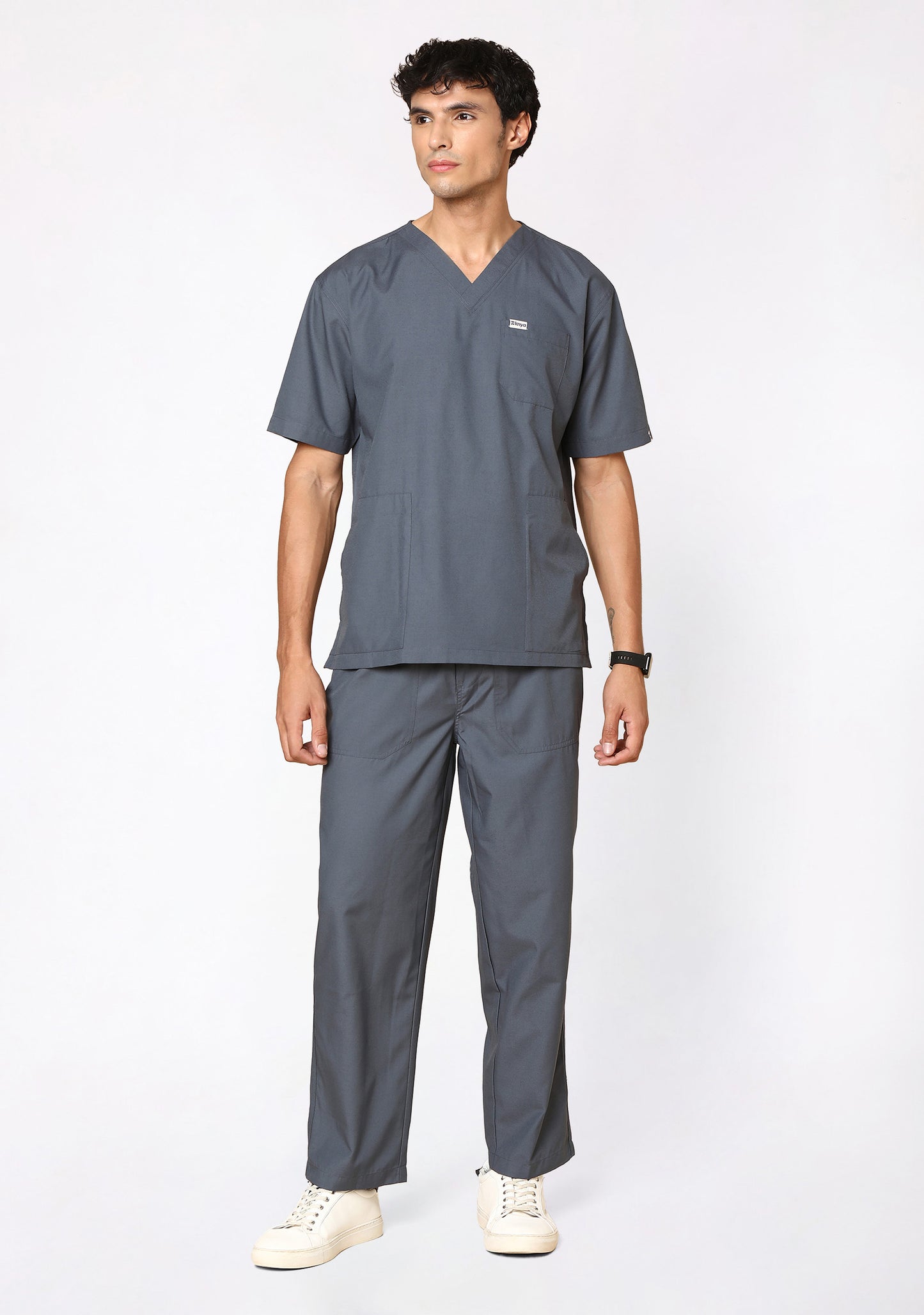 Classic Men's V-Neck (Heather grey) Active Scrub 2