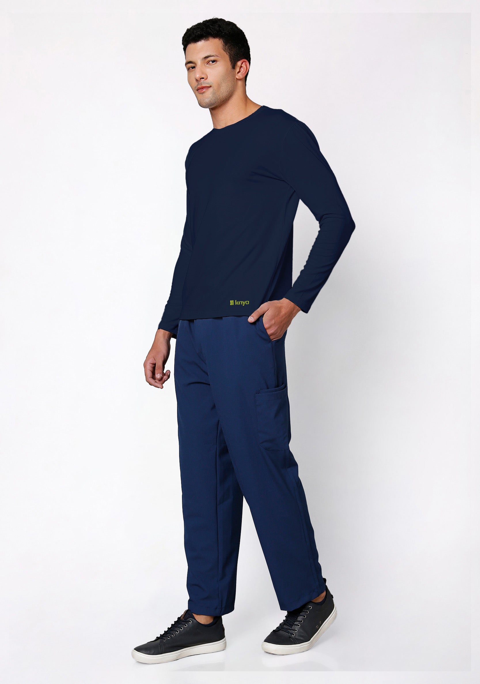 Supersoft Men's L/S (Navy) Plus Size Underscrub