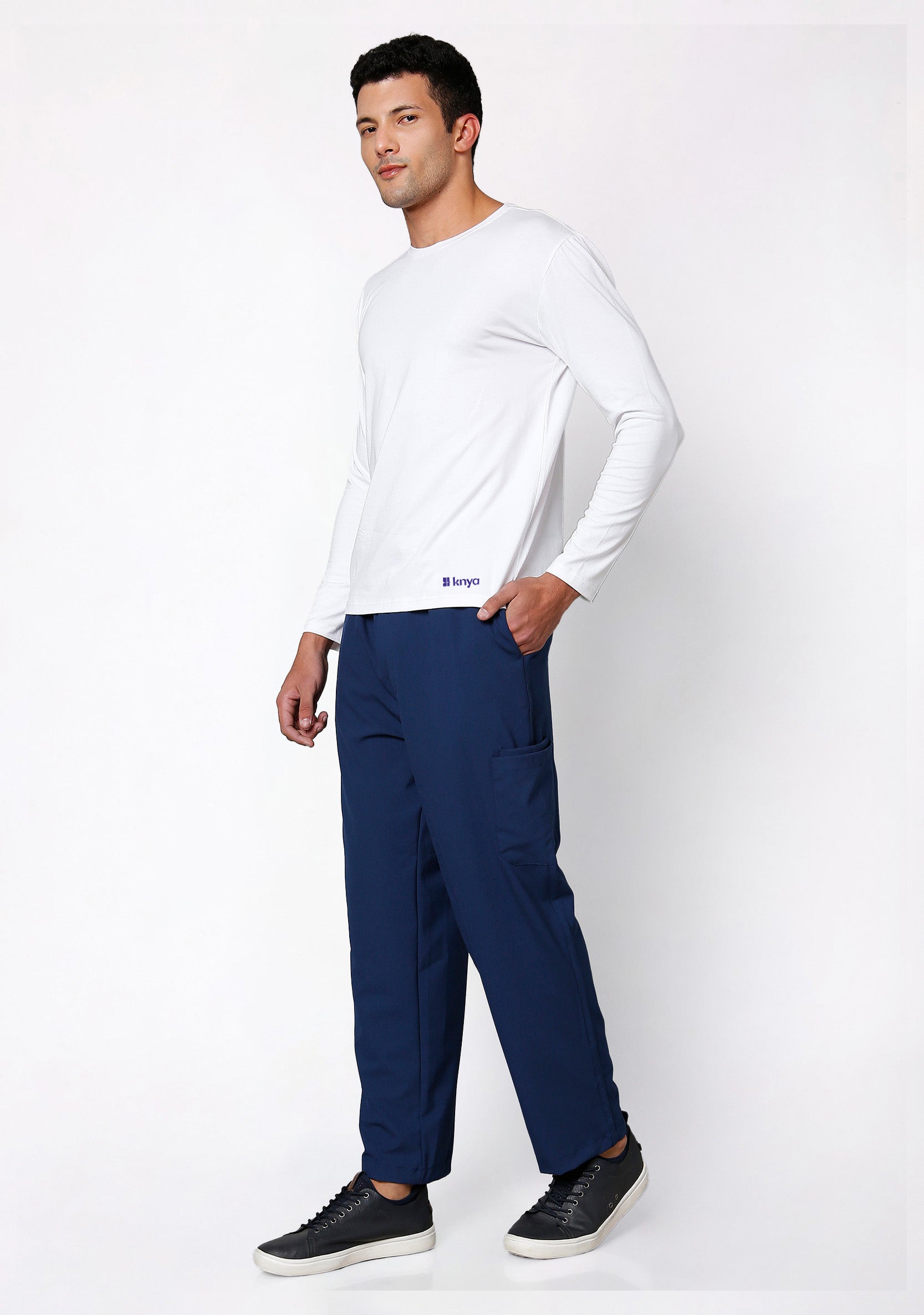 Supersoft Men's L/S (White) Plus Size Underscrub