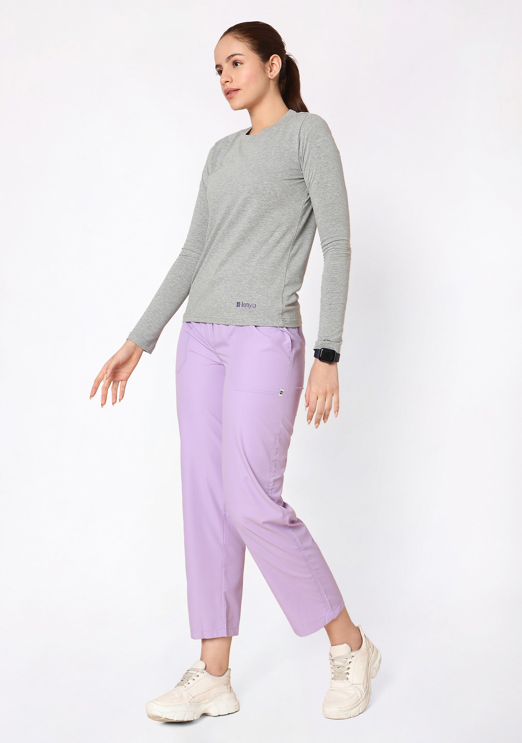 Supersoft Women's L/S (Grey) Plus Size Underscrub