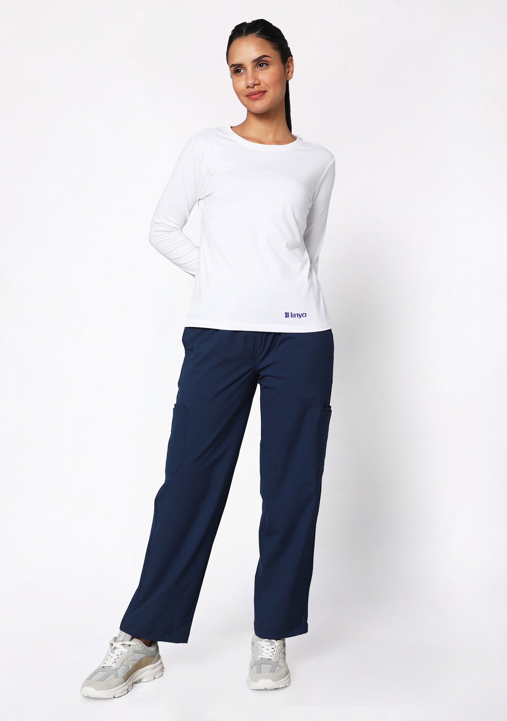 Supersoft Women's L/S (White) Plus Size Underscrub