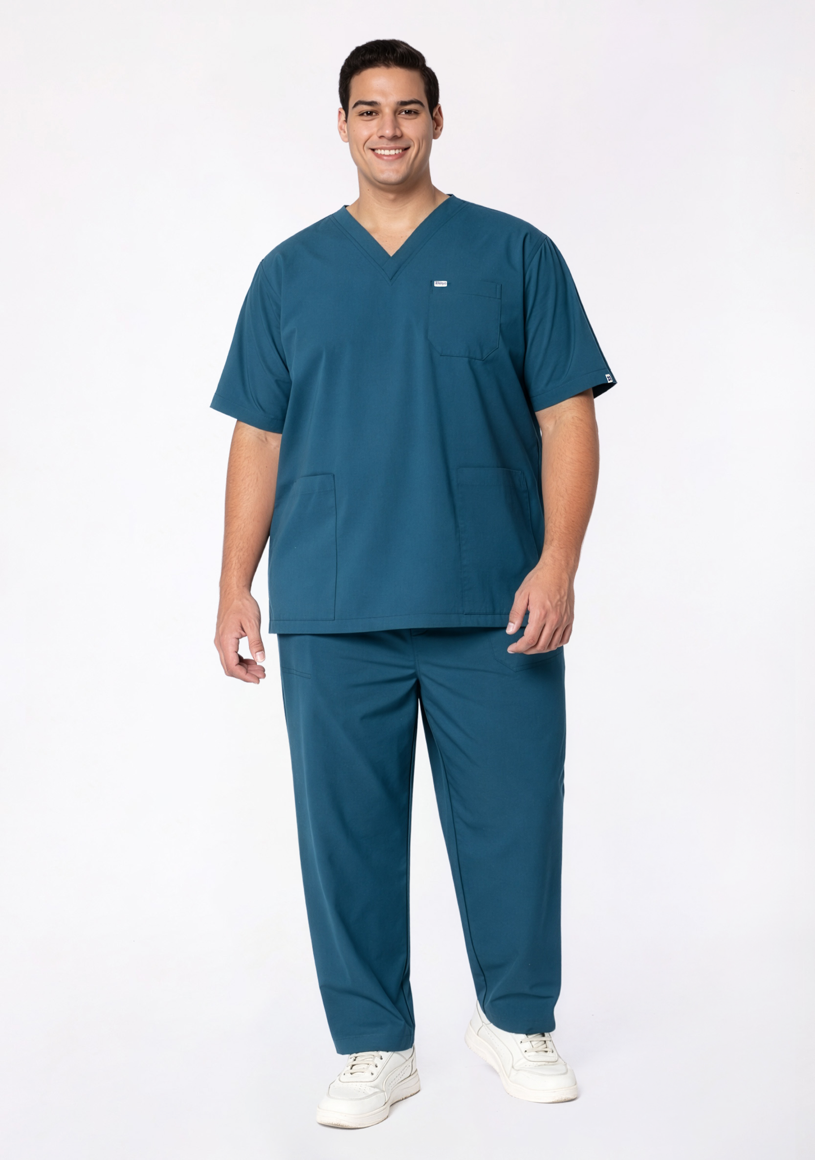 ecoflex™ Men's V-Neck (Forest Green) Plus Size Scrub