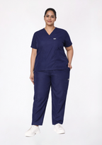 Classic Women's V-Neck (Navy) Plus Size Scrub