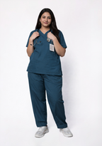 Classic Women's V-Neck (Forest Green) Plus Size Scrub