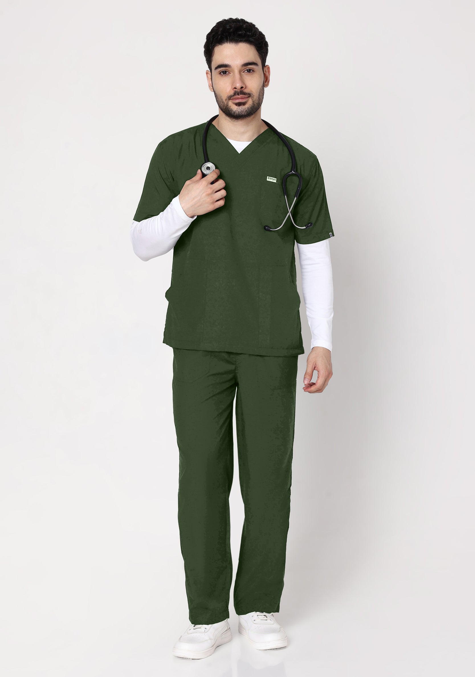 Classic Men's V-Neck (Military Green) Scrub